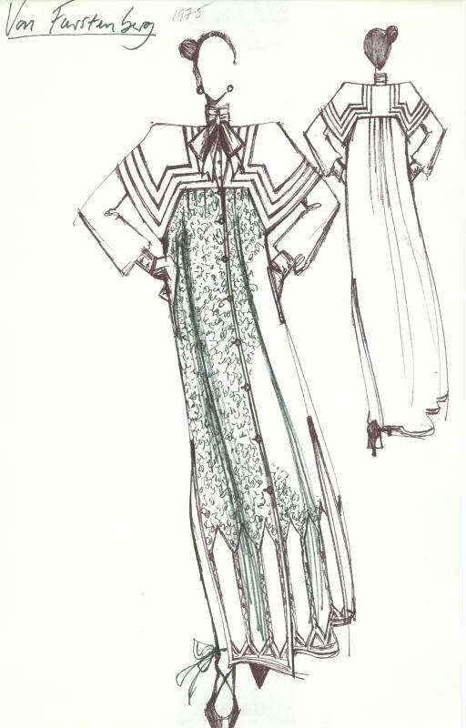 Drawing of Dress for Von Furstenberg Collection