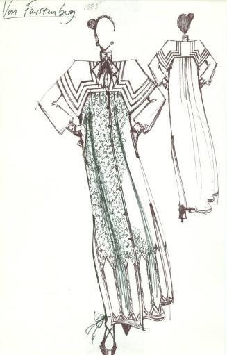 Drawing of Dress for Von Furstenberg Collection