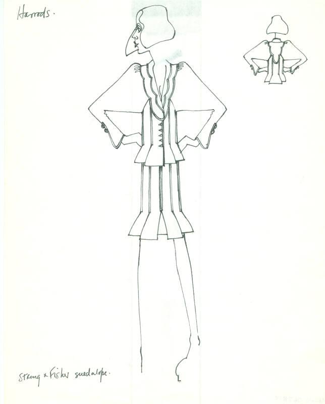 Drawing of Jacket and Skirt for Strong & Fisher Promotion and Harrods