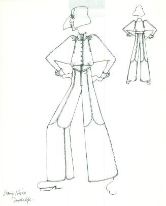 Drawing of Top and Trousers for Strong & Fisher Promotion