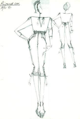 Drawing of Top and Knickerbockers for Autumn/Winter 1981 Collection and Pintarell Ltd