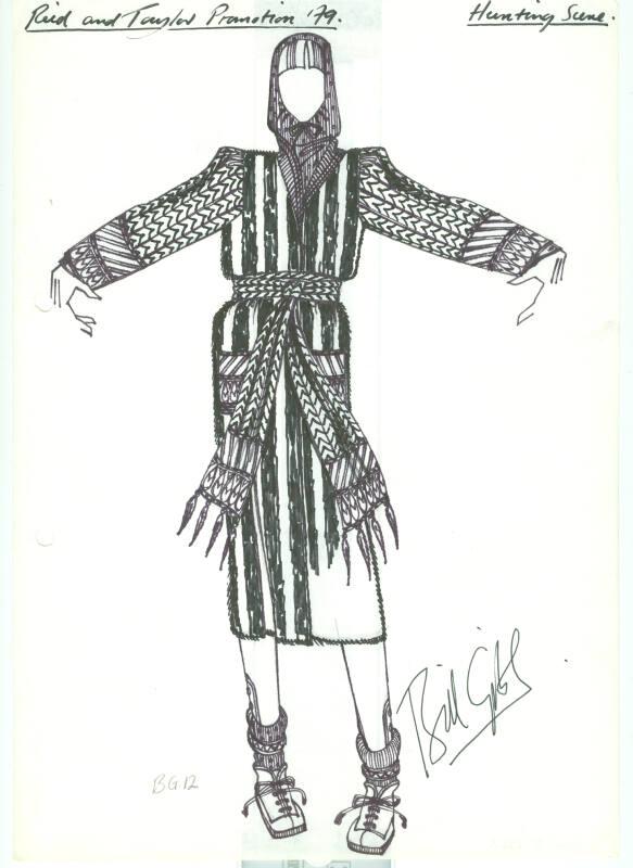 Drawing of Knitted Coat for the Reid and Taylor Promotion 'Hunting Scene'