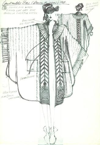 Drawing of Kimono Coat for the Courtaulds Show (Deacon Knitwear)