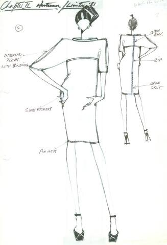 Drawing of Dress for Autumn/Winter 1981 Collection 'Chapter II'