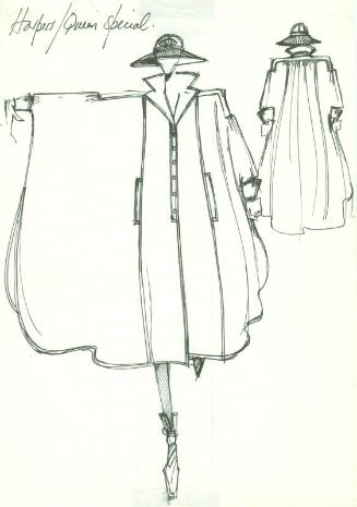 Drawing of Raincoat for Harpers and Queen Special
