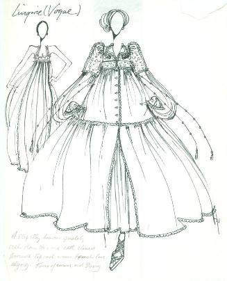 Drawing of Nightdress and Housecoat for Vogue Lingerie