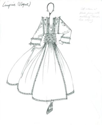 Drawing of Nightdress for Vogue Lingerie