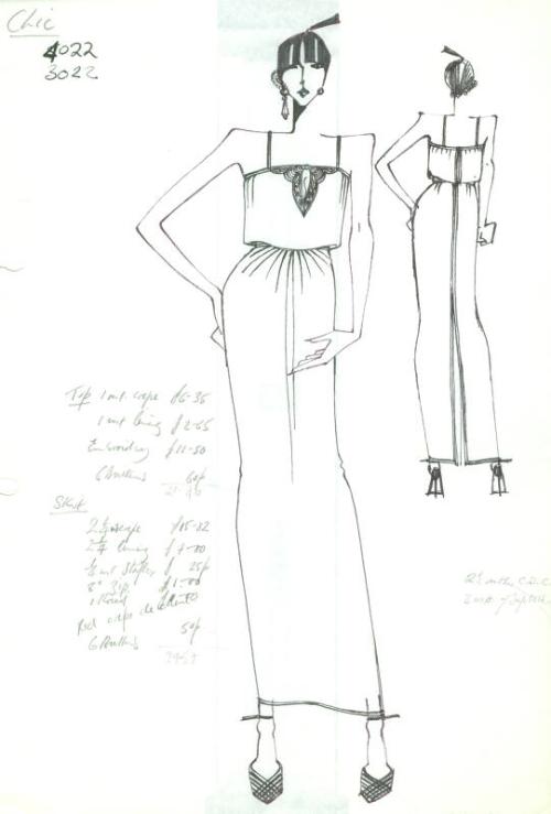 Drawing of Top and Skirt for Chic