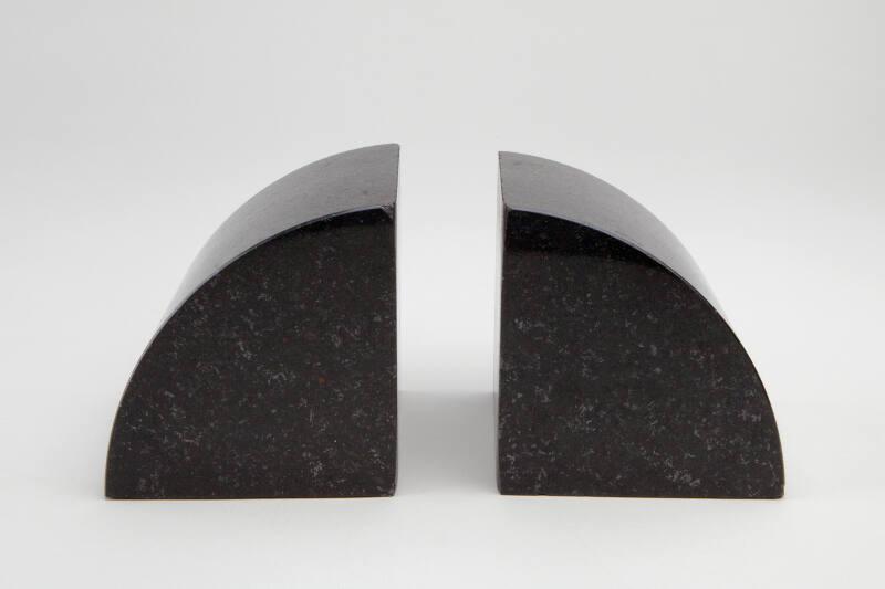 Pair of Polished Black Granite Bookends