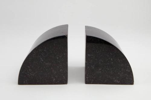 Pair of Polished Black Granite Bookends