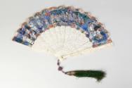 Chinese Ivory Framed Fan with Lacquer Box