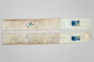 Pair of Chinese Embroidered Sleevebands with Blue Peonies