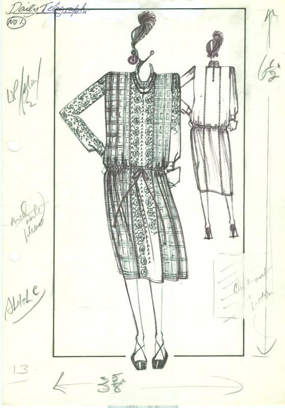 Drawing of Dress for Daily Telegraph Promotion