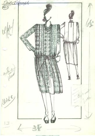 Drawing of Dress for Daily Telegraph Promotion