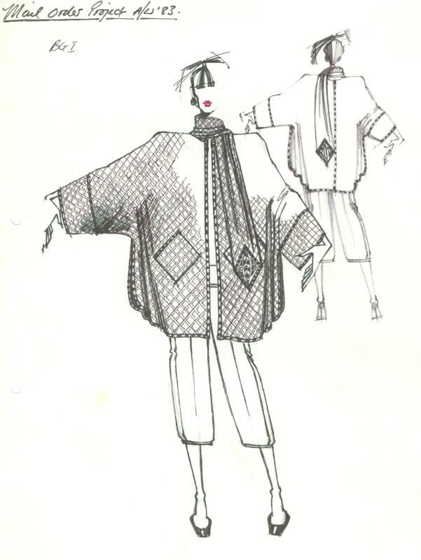 Drawing of Coat and Trousers for Autumn/Winter 1983 Mail Order Project