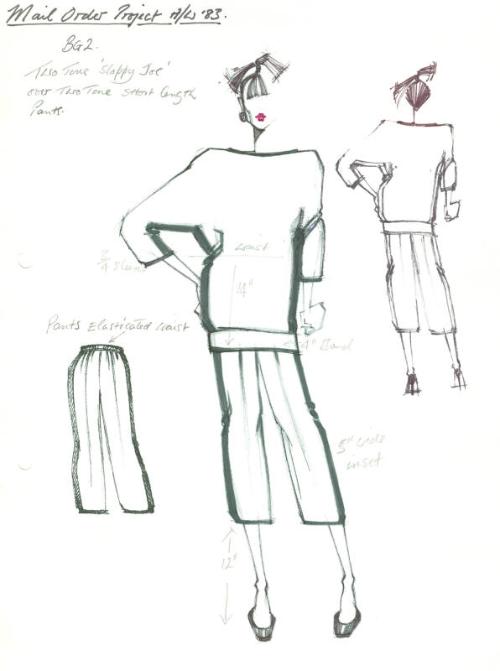 Drawing of Jumper and Trousers for Autumn/Winter 1983 Mail Order Project