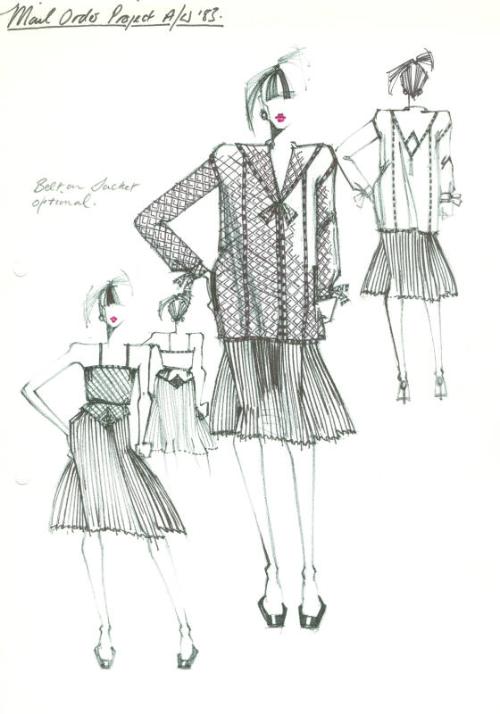 Drawing of Jacket and Skirt for Autumn/Winter 1983 Mail Order Project
