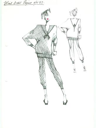 Drawing of Top and Trousers for Autumn/Winter 1983 Mail Order Project