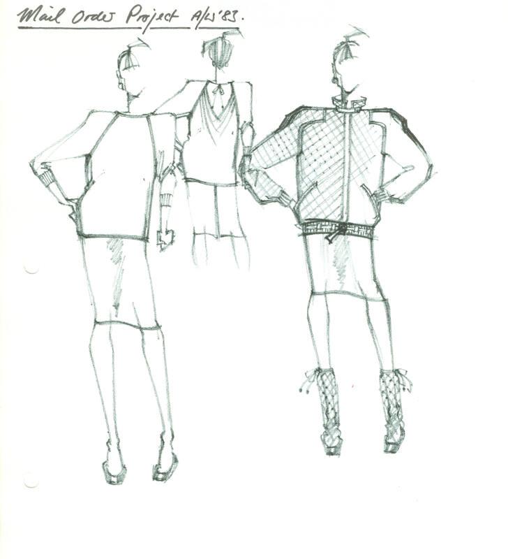 Drawing of Top, Skirt and Jacket for Autumn/Winter 1983 Mail Order Project