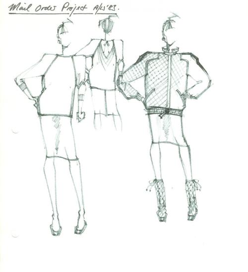 Drawing of Top, Skirt and Jacket for Autumn/Winter 1983 Mail Order Project