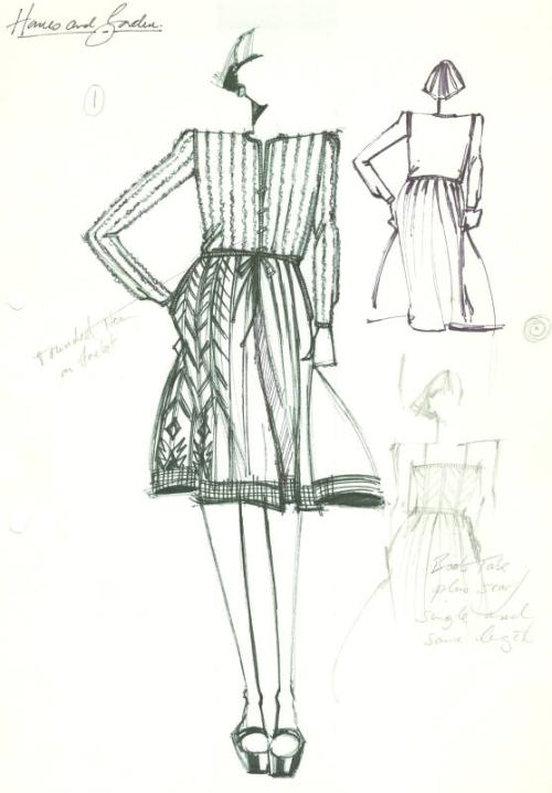 Drawing of Skirt Suit for Homes and Gardens