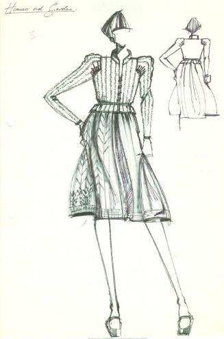 Drawing of Skirt Suit for Homes and Gardens