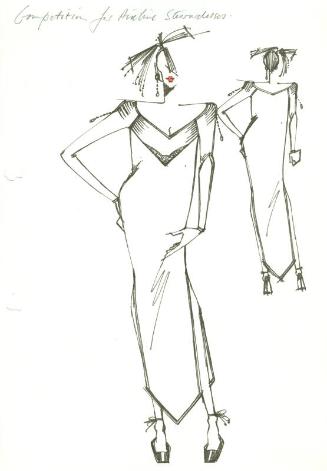 Drawing of Dress for Airline Stewardesses Competition