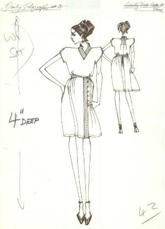 Drawing of Dress for Daily Telegraph Pattern Series