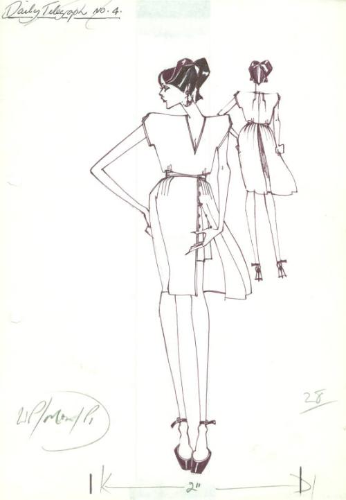 Drawing of Dress for Daily Telegraph Pattern Series