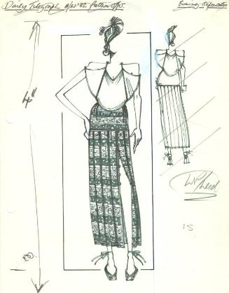 Drawing of Top and Skirt for Daily Telegraph Autumn/Winter 1982 Pattern Offer