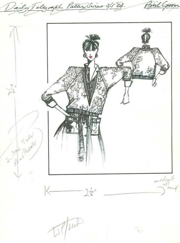 Drawing of Jumper for Daily Telegraph Spring/Summer 1984 Pattern Series