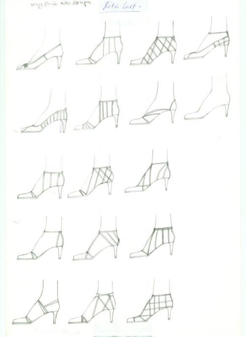 Multidrawing of Shoes and Ankle Boots