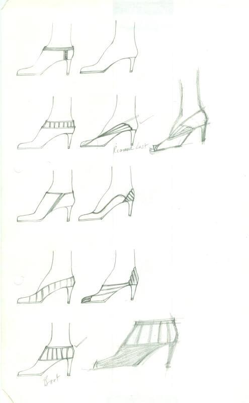 Multidrawing of Shoes and Ankle Boots