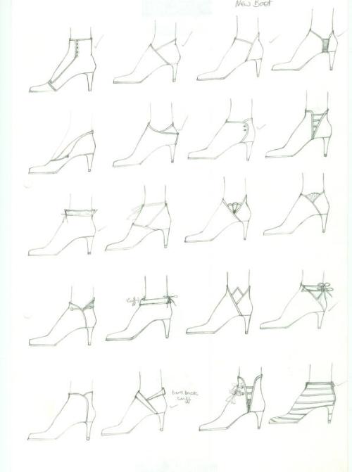 Multidrawing of Ankle Boots