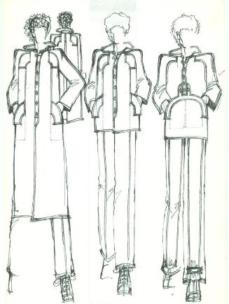 Drawing of Gents Outfits, Jackets, Coat and Trousers