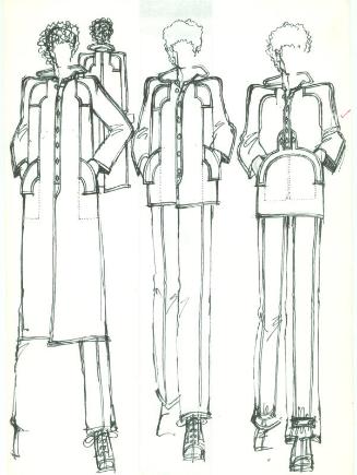Drawing of Gents Outfits, Jackets, Coat and Trousers