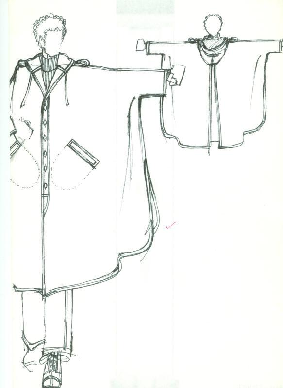 Drawing of Gents Kimono Coat