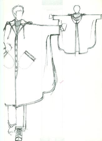 Drawing of Gents Kimono Coat