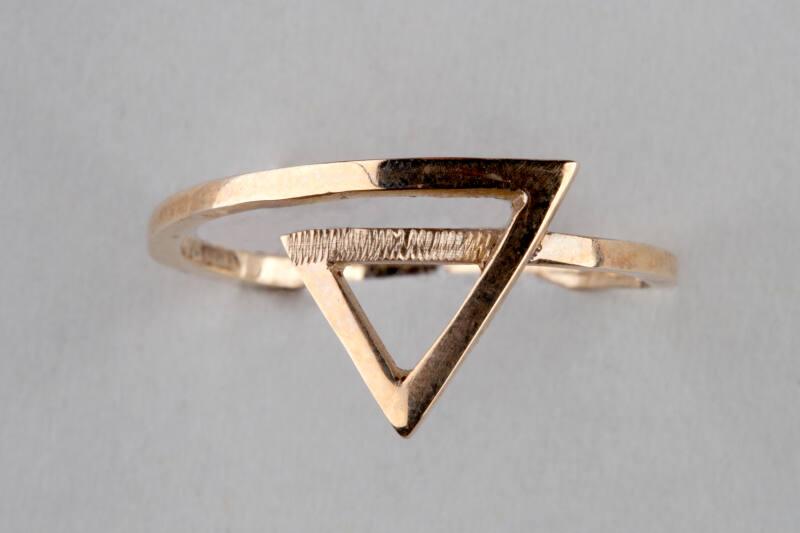 Gold Triangular Ring by Sharon de Meza