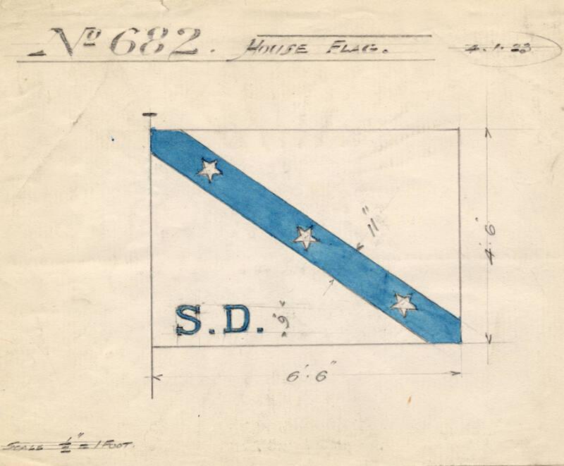 House Flag For The Steam Trawler 'bois Rose' Built By Hall Russell In 1923