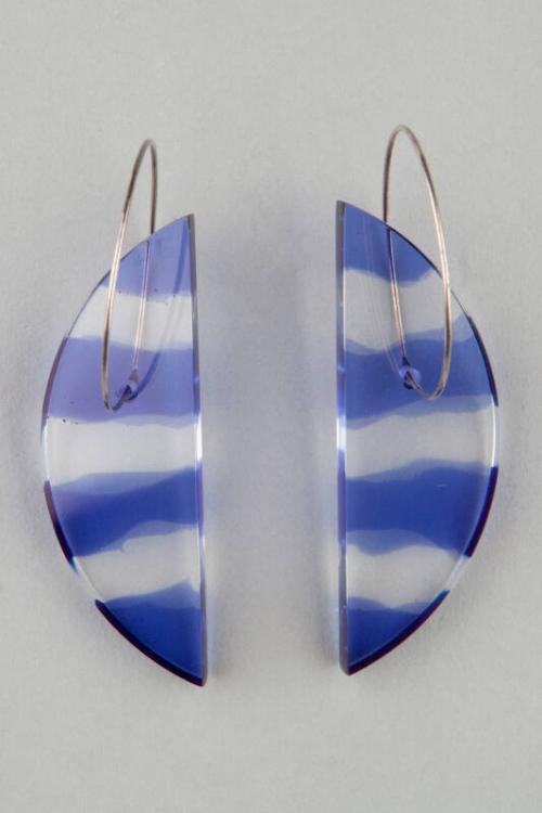 Pair of Blue Striped Earrings