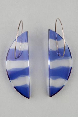 Pair of Blue Striped Earrings