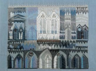 Embroidered Panel 'Blue Gothic'