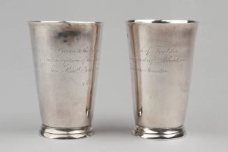Pair of Silver Communion Beakers from St Clement's Church made by Peter Lambert