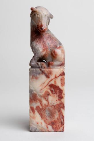 Chinese Carving of a Kneeling Ram