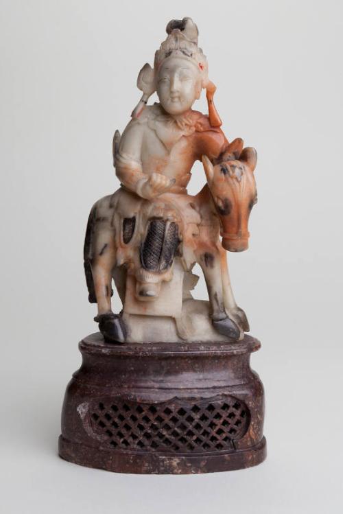Carved Tibetan Figure (Possibly Buddha) on Horseback