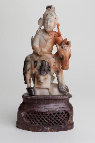 Carved Tibetan Figure (Possibly Buddha) on Horseback