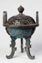 Chinese Cloisonné  Enamel Tripod Censer with Pierced Cover