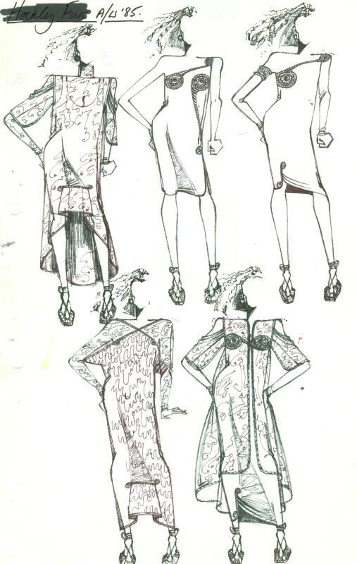 Multidrawing of Dresses for the Autumn/Winter 1985 Collection