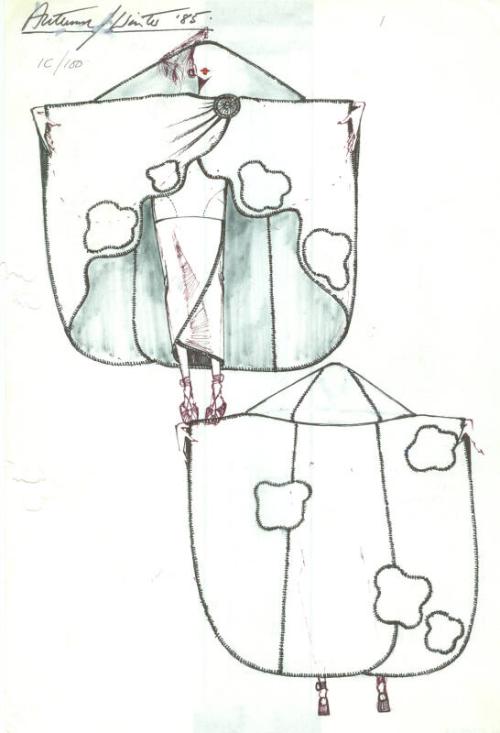 Drawing of Cape for the Autumn/Winter 1985 Collection